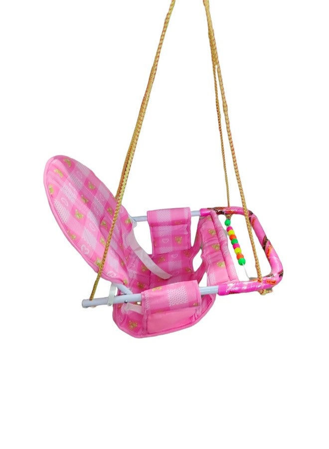 Maanit Cotton Swing Chair Folding and Washable, 1-5 Years with Safety Belt,Swing for Kids indoor and Outdoor Jhula for Babies,Baby Hanging Swing Jula (Pink) - Image 2